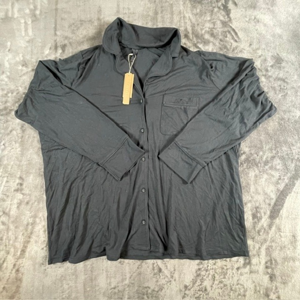 Skims Sleep Long Sleeve Top Onyx Black Pajama Top ST-PNS-4086 NWT 2X